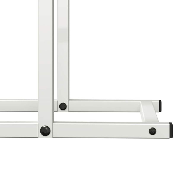 Weißes Brennholzregal aus Stahl 50x25x60 cm