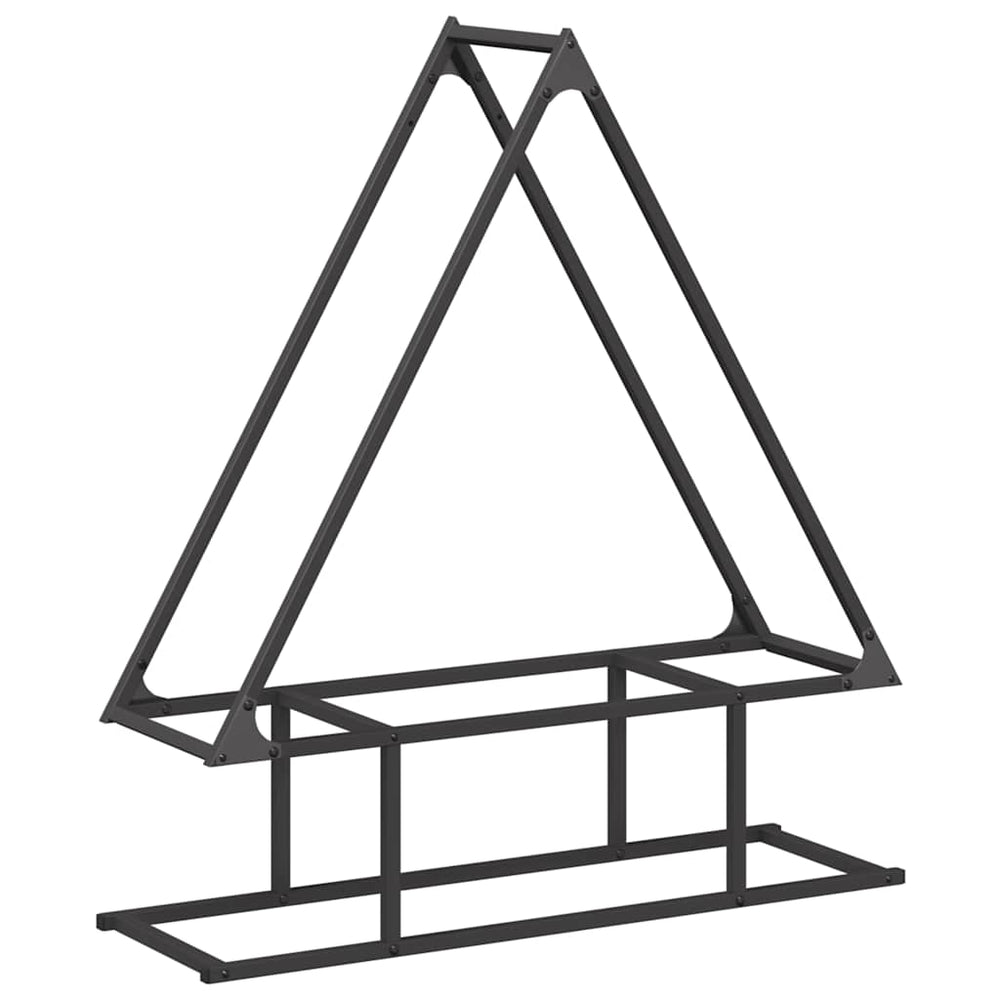 Schwarzes Kaminholzregal 80x25x90 cm