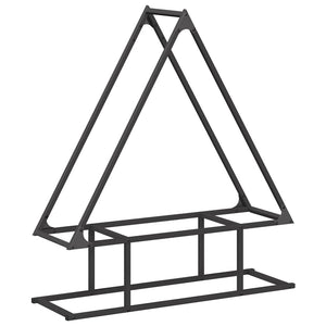 Schwarzes Kaminholzregal 80x25x90 cm