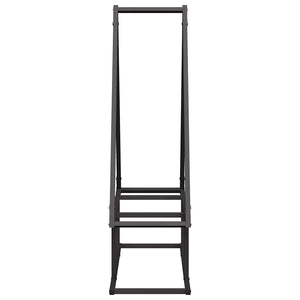 Schwarzes Kaminholzregal 80x25x90 cm