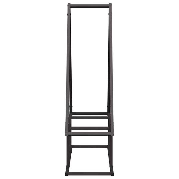 Schwarzes Kaminholzregal 80x25x90 cm