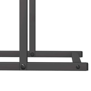 Schwarzes Kaminholzregal 80x25x90 cm