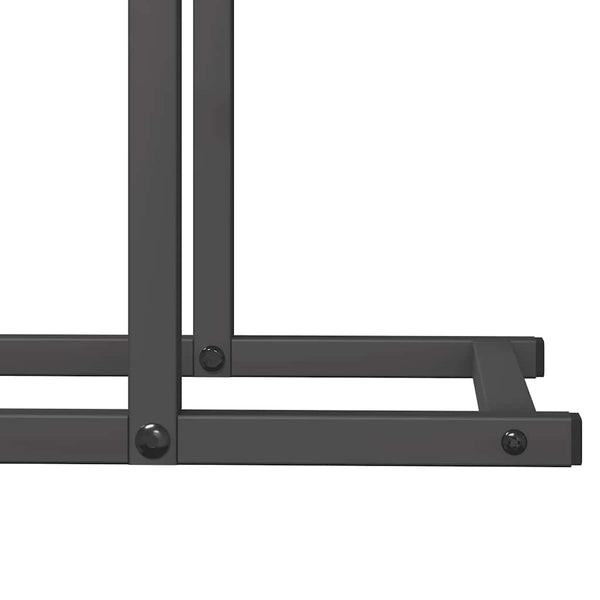Schwarzes Kaminholzregal 80x25x90 cm