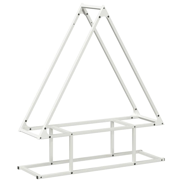 vidaXL Casier à bûches blanc 80x25x90 cm Acier laminé à froid