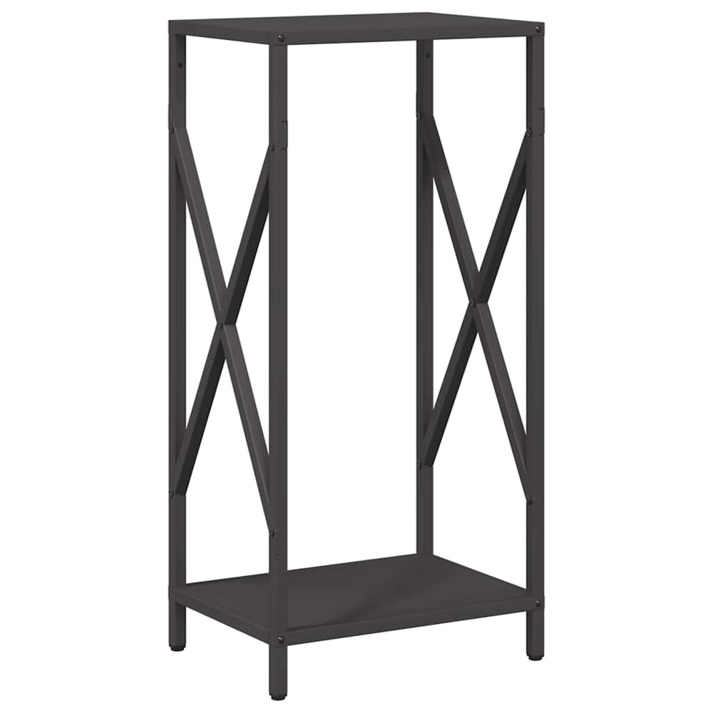 Brennholzregal Schwarz Stahl 34x25x70cm