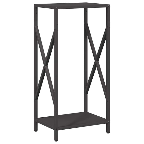Brennholzregal Schwarz Stahl 34x25x70cm