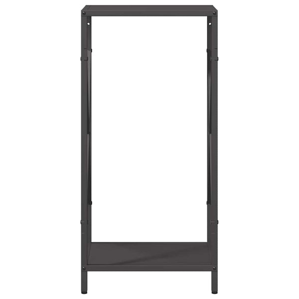 Brennholzregal Schwarz Stahl 34x25x70cm