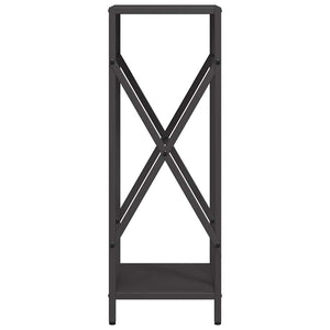 Brennholzregal Schwarz Stahl 34x25x70cm