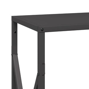 Brennholzregal Schwarz Stahl 34x25x70cm