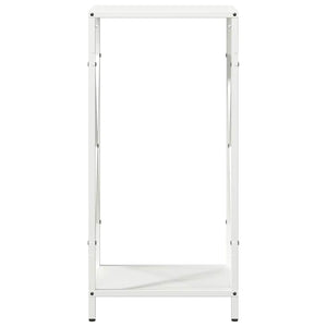 Weißes Brennholzregal aus Stahl 34x25x70 cm