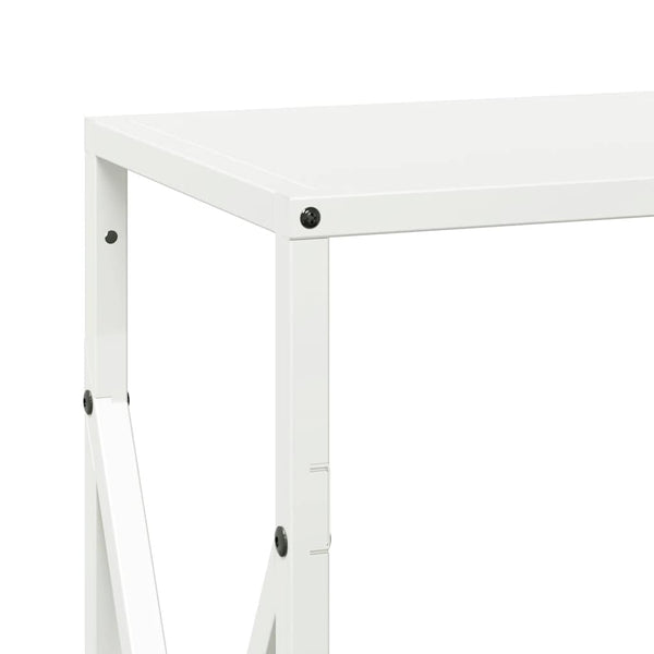 Weißes Brennholzregal aus Stahl 34x25x70 cm
