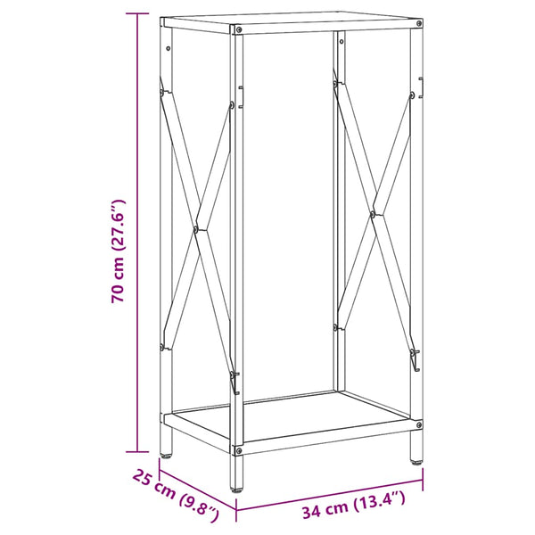 Anthrazit Kaminholzregal Stahl 34x25x70 cm