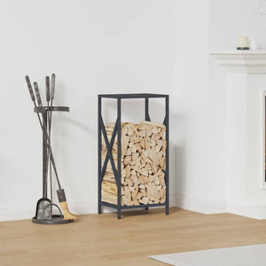 Anthrazit Kaminholzregal Stahl 34x25x70 cm