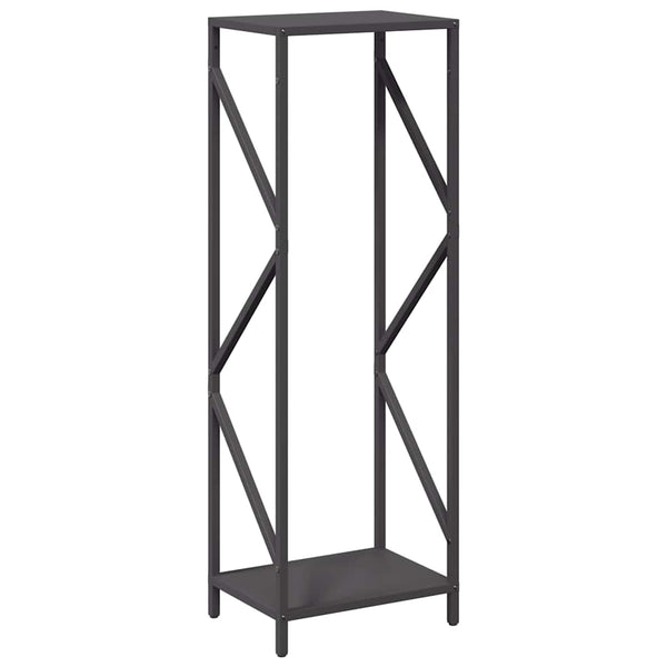 Brennholzregal Schwarz 34x25x100 cm