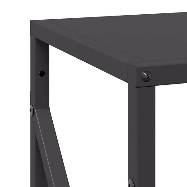 Brennholzregal Schwarz 34x25x100 cm