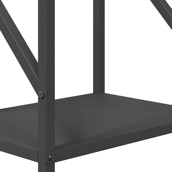 Brennholzregal Schwarz 34x25x100 cm