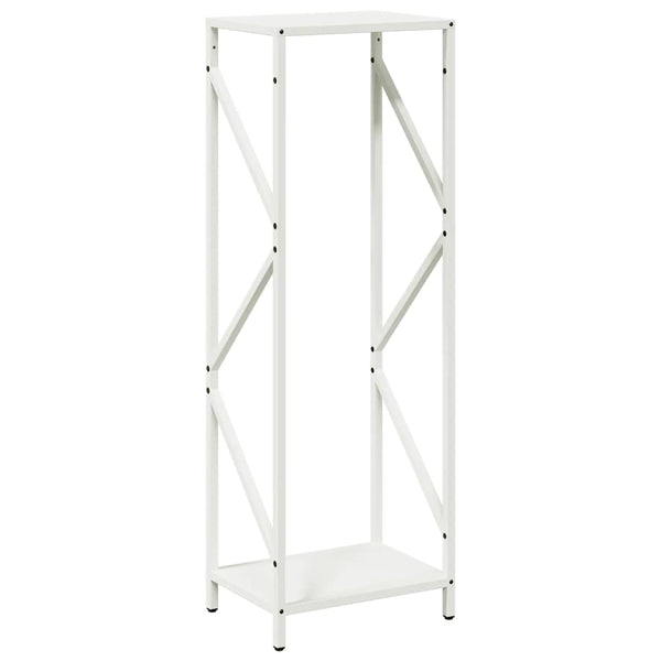 Weißes Brennholzregal Stahl 34x25x100cm