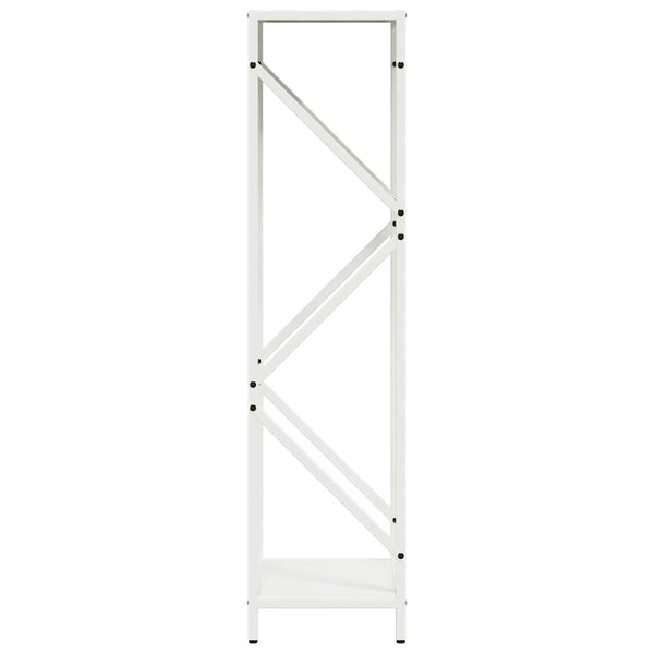 Weißes Brennholzregal Stahl 34x25x100cm