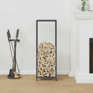 Brennholzregal Anthrazit Stahl 34x25x100cm