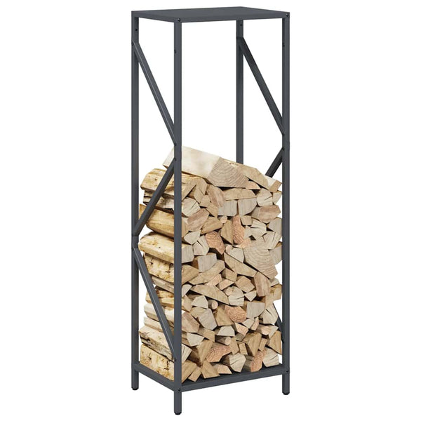 Brennholzregal Anthrazit Stahl 34x25x100cm