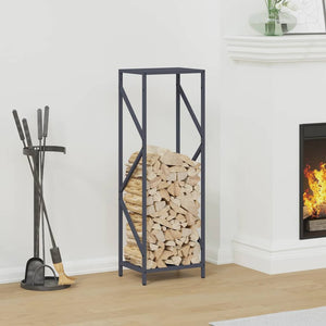 Brennholzregal Anthrazit Stahl 34x25x100cm