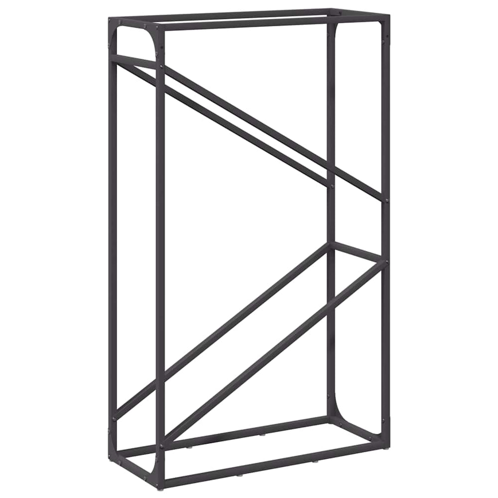 Brennholzregal Schwarz 60x25x100 cm