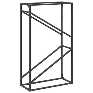 Brennholzregal Schwarz 60x25x100 cm