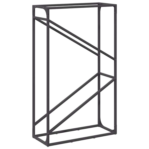Brennholzregal Schwarz 60x25x100 cm
