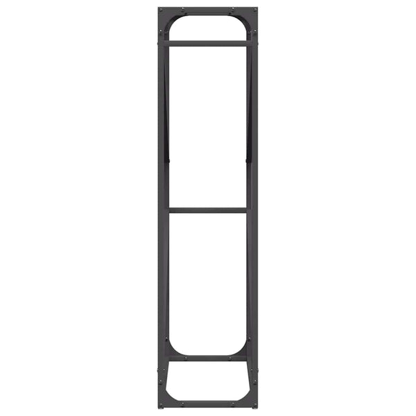 Brennholzregal Schwarz 60x25x100 cm