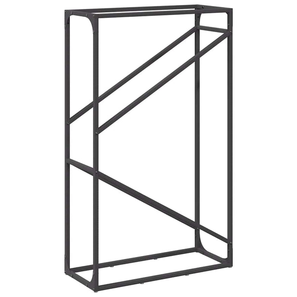 Brennholzregal Schwarz 60x25x100 cm
