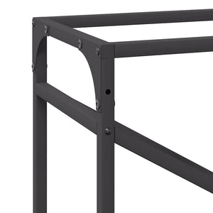 Brennholzregal Schwarz 60x25x100 cm