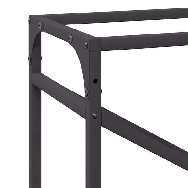 Brennholzregal Schwarz 60x25x100 cm