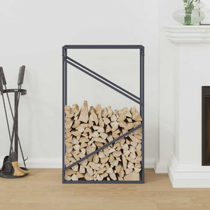 Brennholzregal Anthrazit Stahl 60x25x100cm