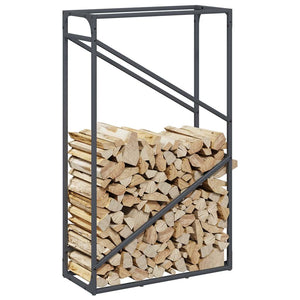 Brennholzregal Anthrazit Stahl 60x25x100cm