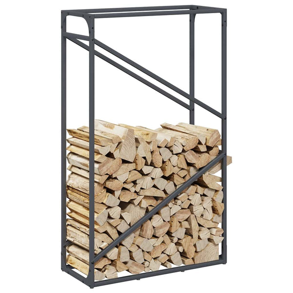 Brennholzregal Anthrazit Stahl 60x25x100cm