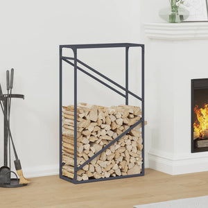 Brennholzregal Anthrazit Stahl 60x25x100cm