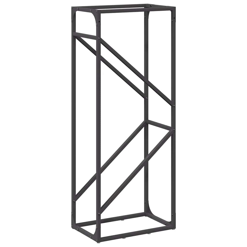 Schwarzes Brennholzregal Stahl 40x25x100cm