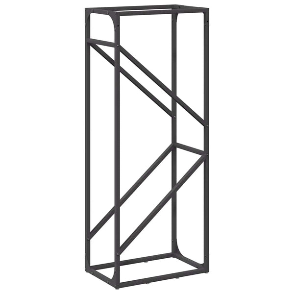 Schwarzes Brennholzregal Stahl 40x25x100cm