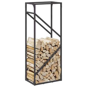 Schwarzes Brennholzregal Stahl 40x25x100cm