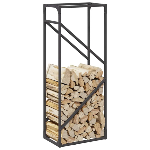 Schwarzes Brennholzregal Stahl 40x25x100cm
