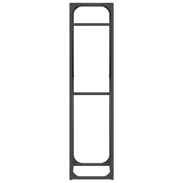 Schwarzes Brennholzregal Stahl 40x25x100cm