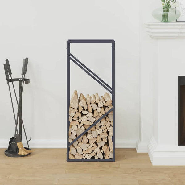 Brennholzregal Anthrazit Stahl 40x25x100cm