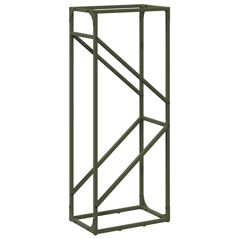 Brennholzregal Olivgrün Stahl 40x25x100 cm