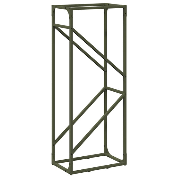 Brennholzregal Olivgrün Stahl 40x25x100 cm