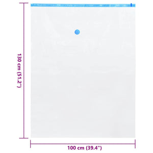 Aufbewahrungstaschen Transparent Blau 50 Stk. 130x100 cm