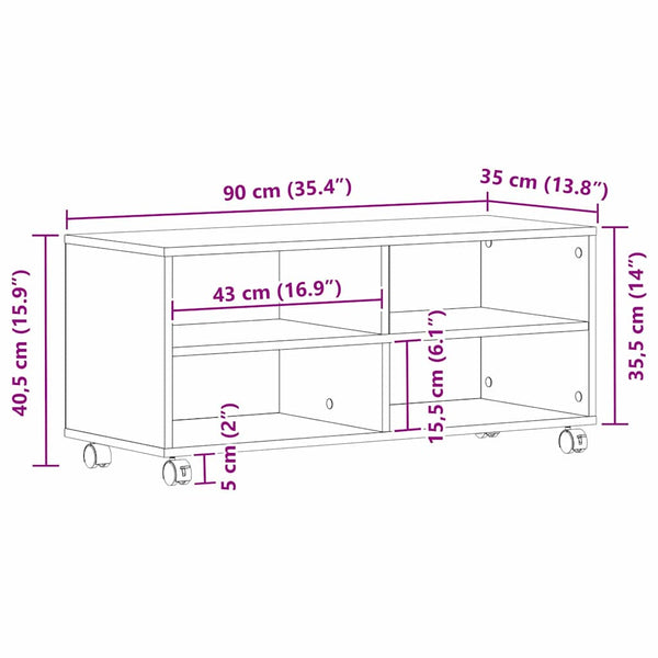 Schwarzer TV-Schrank, 90 cm