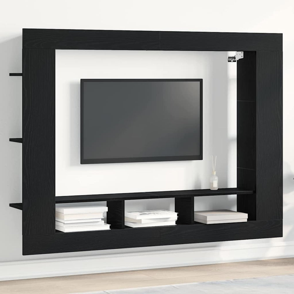 Schwarzer TV-Schrank in Eichen-Optik