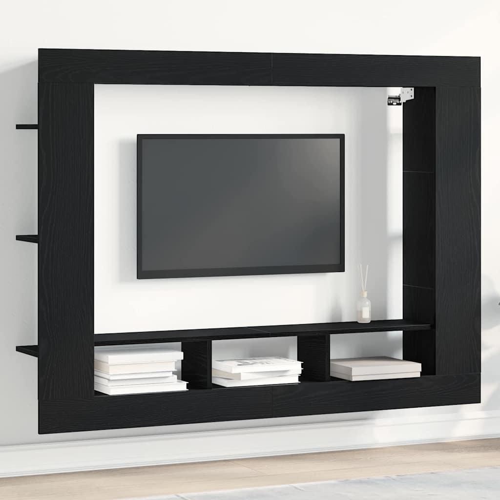 Schwarzer TV-Schrank in Eichen-Optik