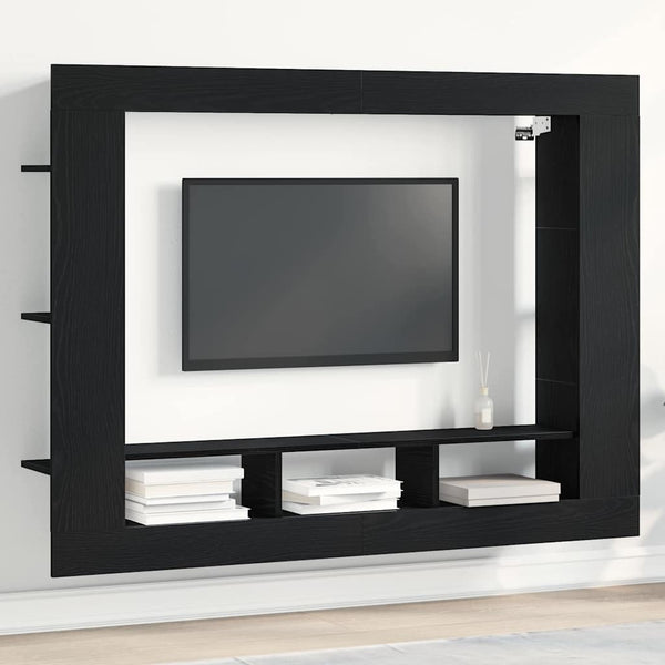 Schwarzer TV-Schrank in Eichen-Optik