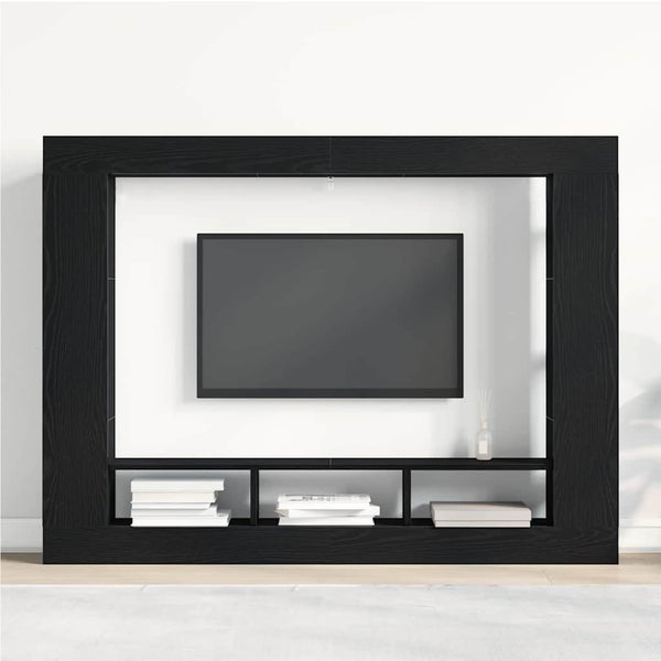 Schwarzer TV-Schrank in Eichen-Optik